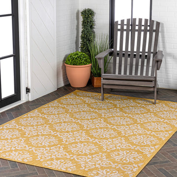 Amora Traditional Mediterranean Tile Design Indoor/Outdoor Area Rug
